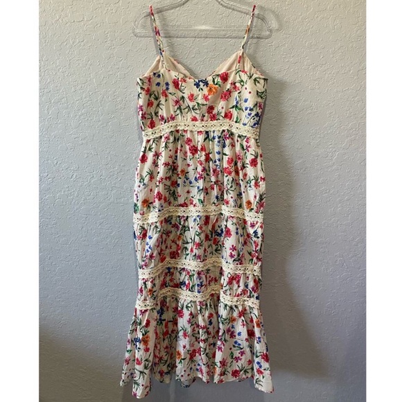 LOVERS + FRIENDS Lani Floral Midi Dress in Peony Floral sz M NWT - Picture 8 of 10